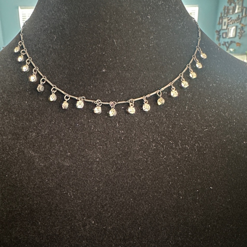 Elegant Bellagio Crystals In a Gunmetal Choker Necklace